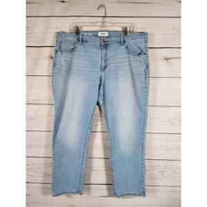 Sonoma Womens‎ Jeans Girlfriend Crop High Rise Whiskering Denim Light Wash 18